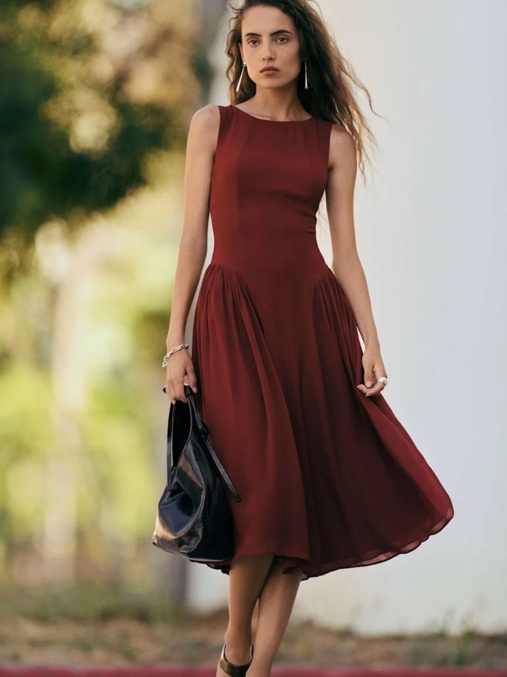 Reformation Sleeveless Burgundy Maxi Dress